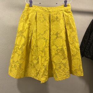 Who What Wear Yellow Textured A-Line Skirt